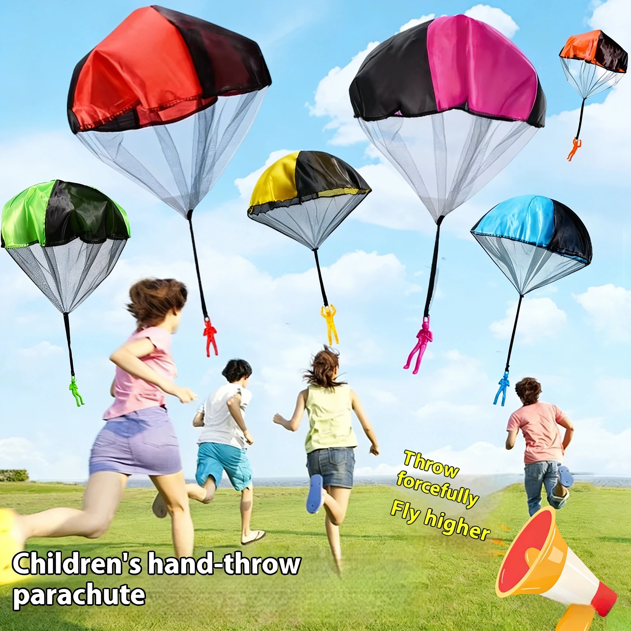 

1pc Hand Throwing Parachute – Outdoor Funny Kids Toys Game, Fly Parachute Sport with Mini Soldier Toy