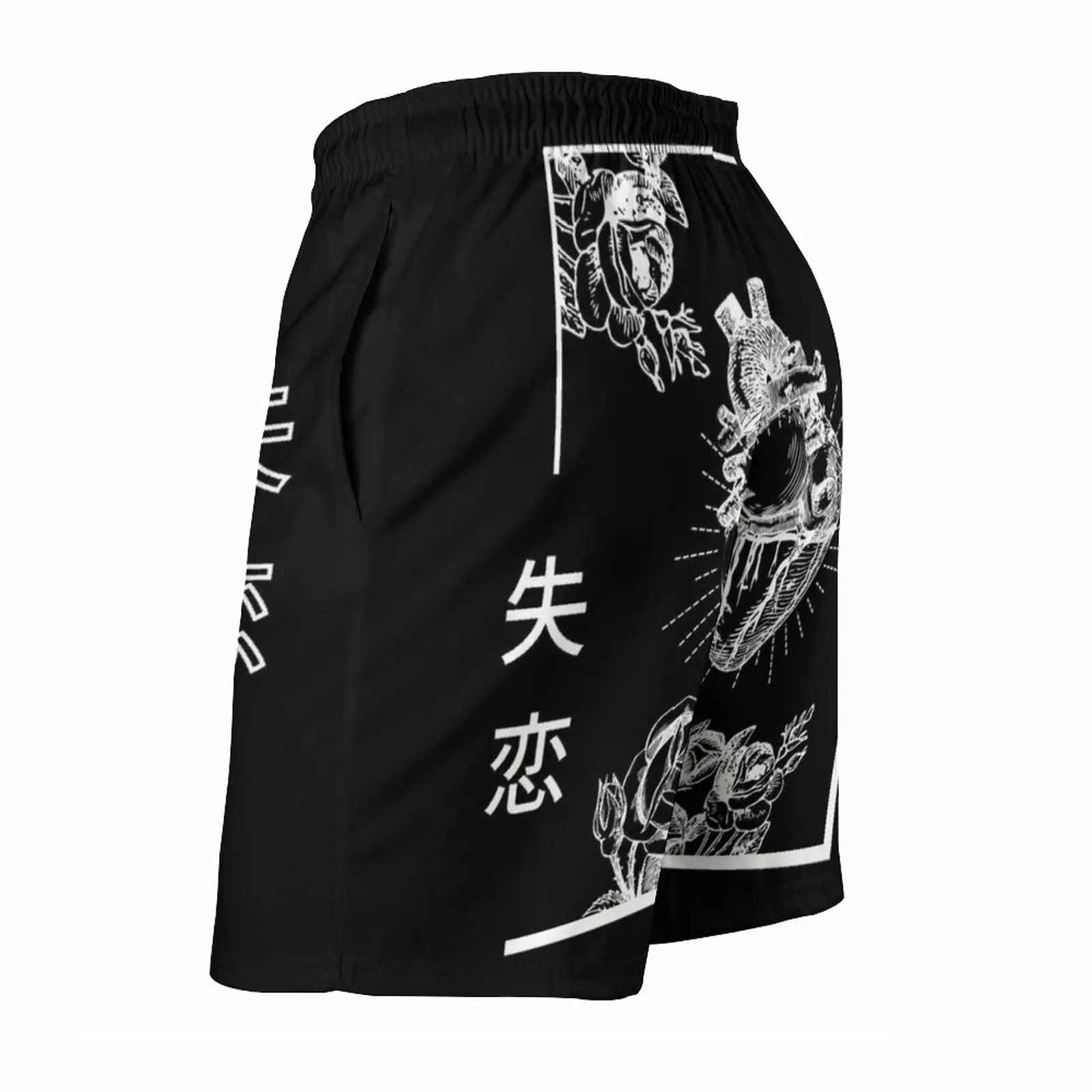 Broken Heart-Japanese Soft Grunge Men'S Beach Shorts With Mesh Lining Surfing Pants Swim Trunks Heart Broken Heart Broken Love