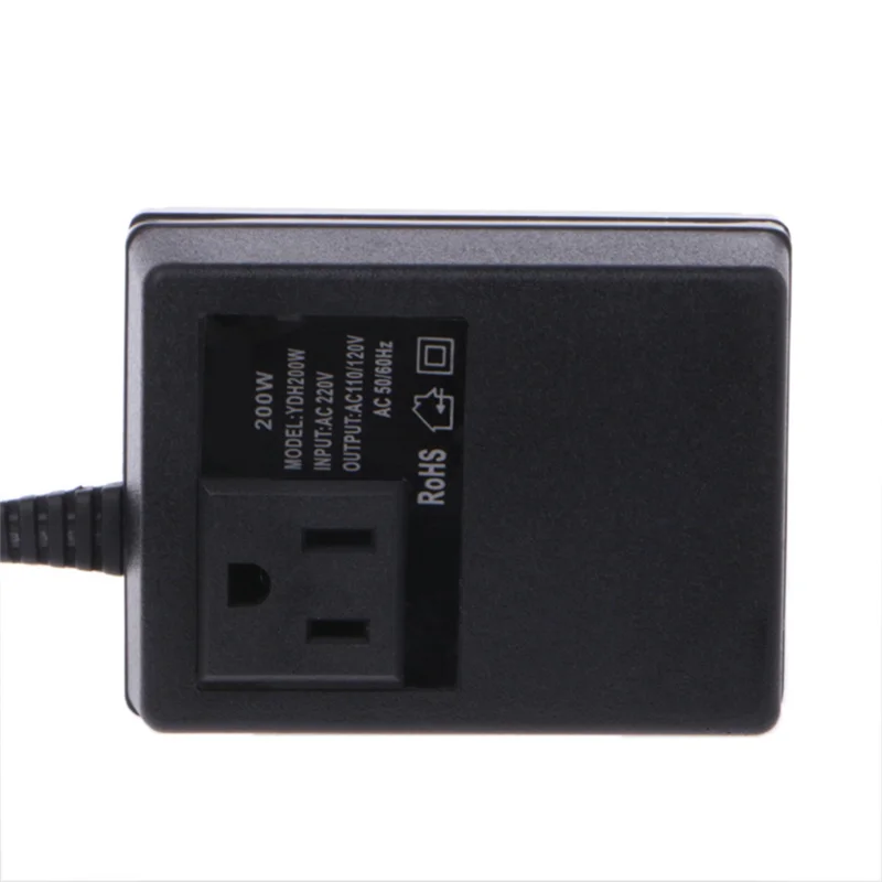 200W AC 220V to 110V Reduce Transformer Convert Travel Power EU Plug Adapter A010