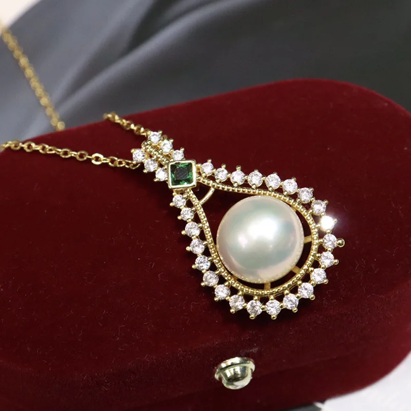 Freshwater Pearl Pendant Necklace for Women Autumn Korean Version 9-10mm Light Luxury Niche Design Fashion Versatile 294