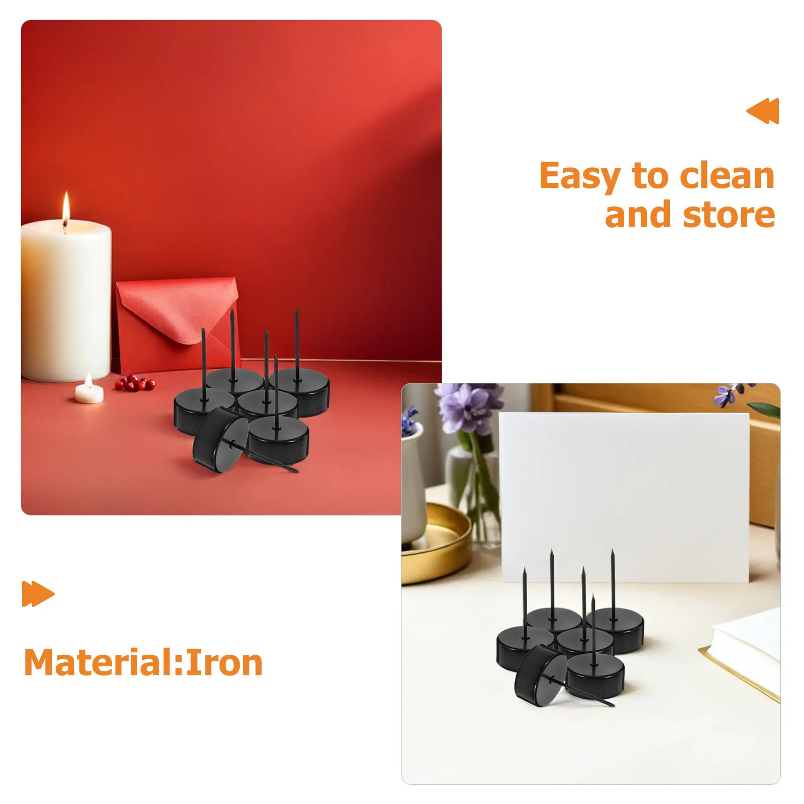 20Pcs Holder Stakes Metal Spike Candlestick Pillar Base Taper Holders Stable Insert Cup Dining Wreath Party