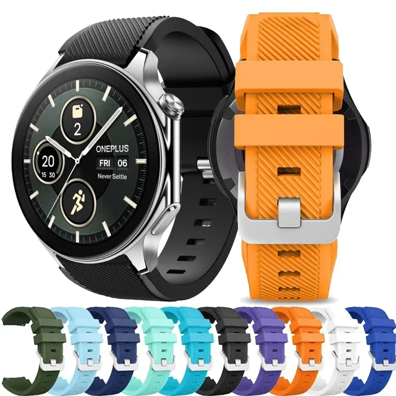 22mm Sport Silicone Strap For Oppo Watch X X2 4Pro Replacement Wristband For Oppo One Plus 2 2R/One Plus 46mm Bracelet Correa
