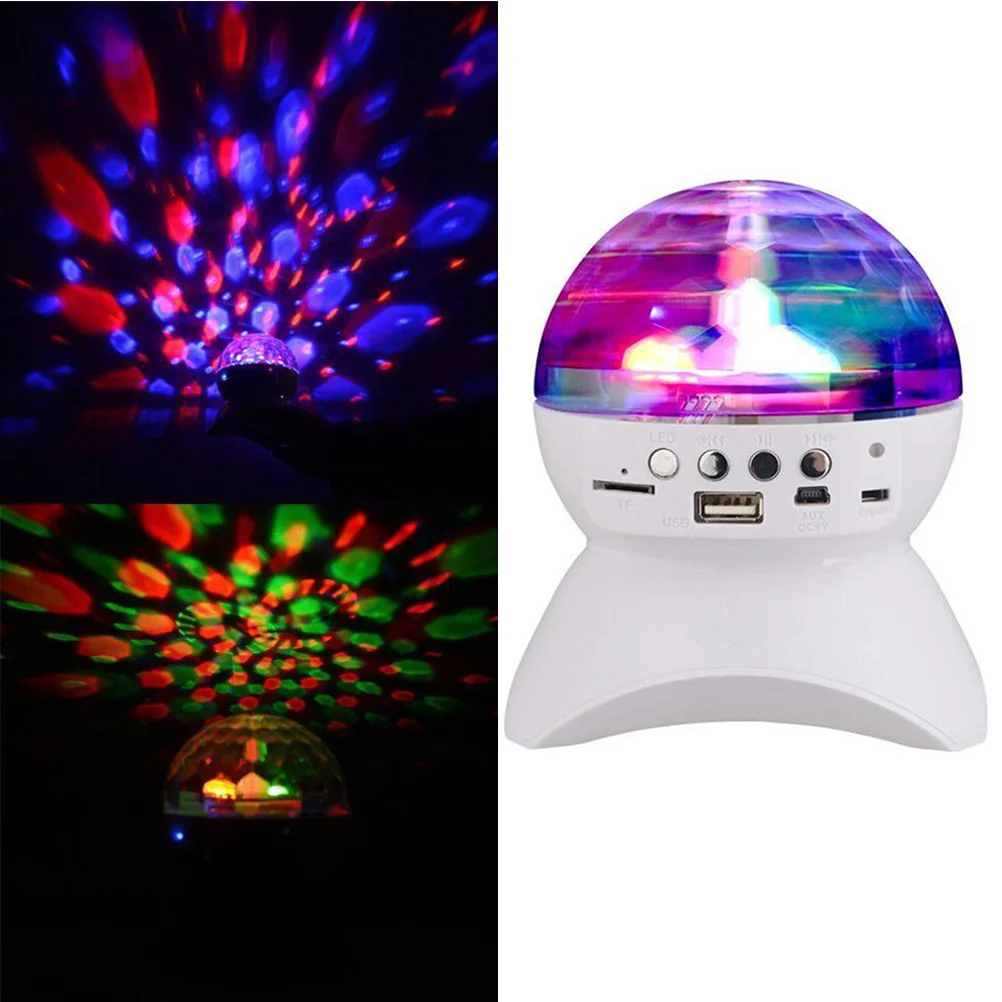 

Mini LED Wireless Stage Light with Stereo Audio Jack for Smartphone Music Devices Card Fm Radio Memory Function Disco Party