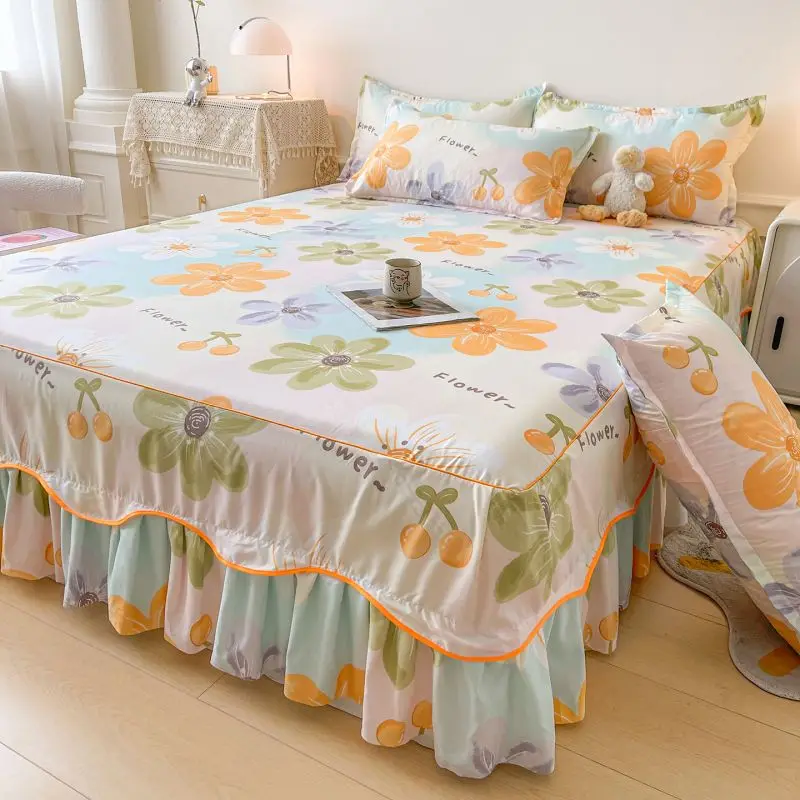 

‌Korean Princess Pillowcase Set - 2 Pack Floral Print Pillow Covers, Breathable & Skin-Friendly for Girls Bedroom