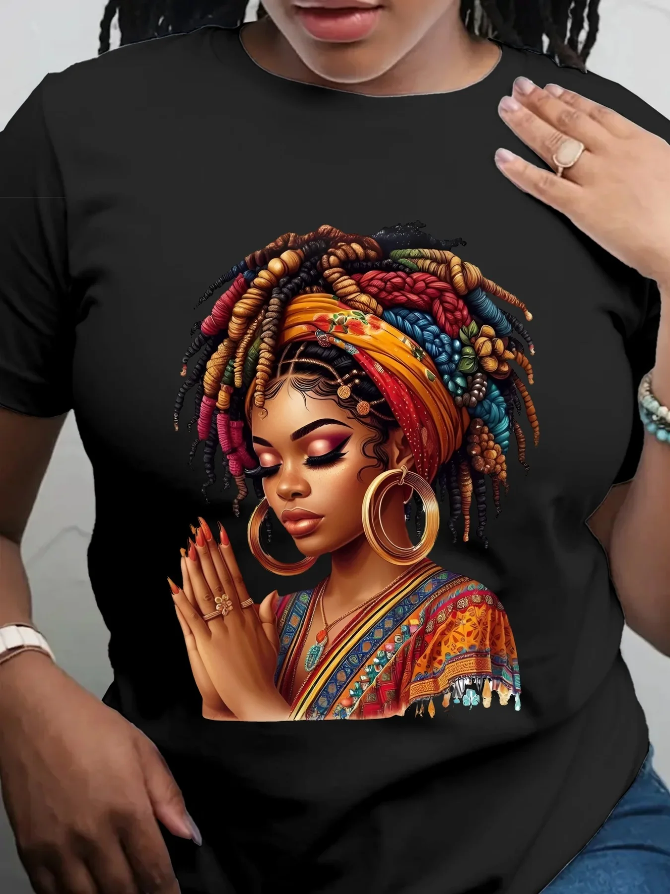 African Pattern Short-sleeved T-shirt, Suitable for Women, Universal in All Seasons, Breathable High-quality Fabric, Casual Sportswear, Machine Washed and Durable.