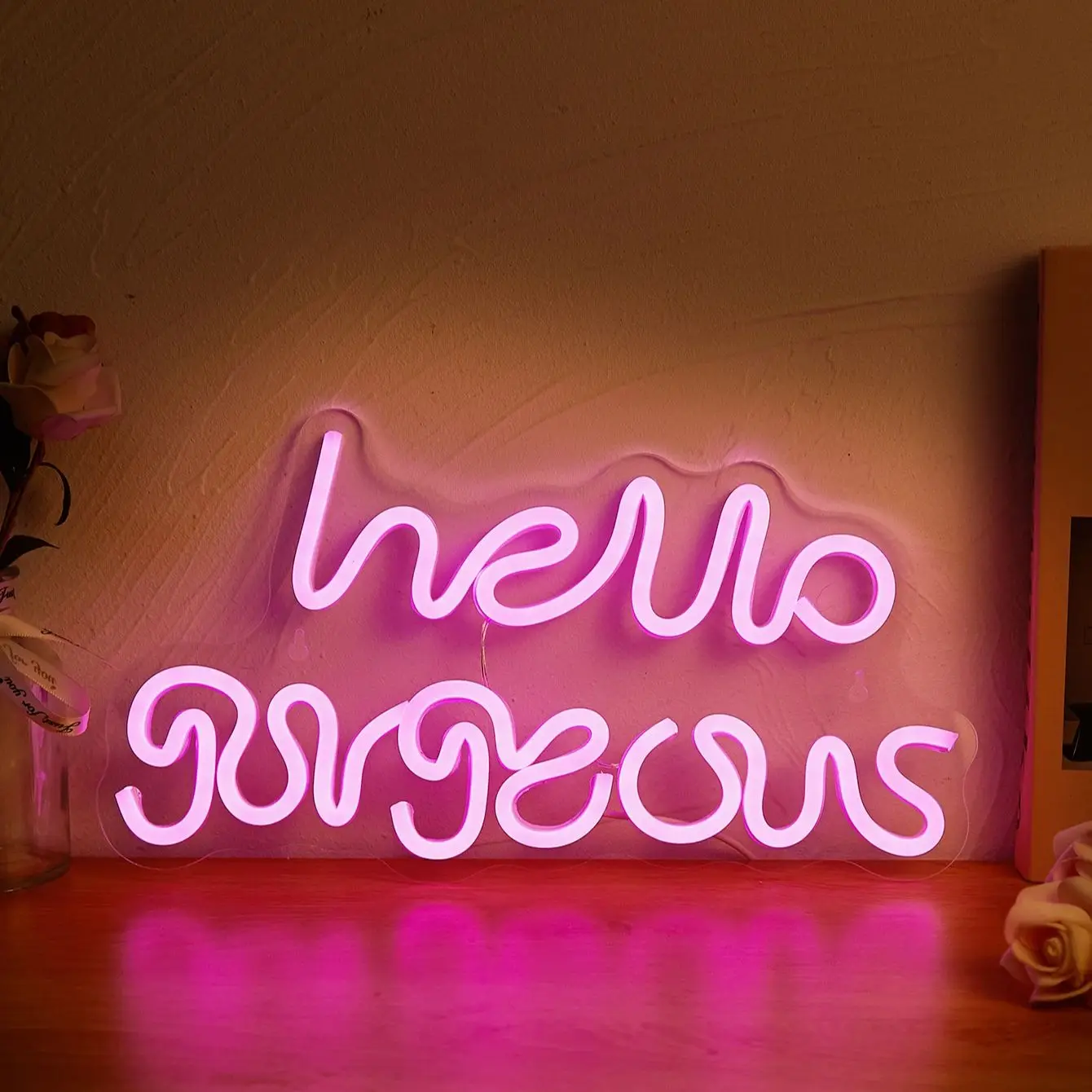 

Chi-buy светодиодный неоновый Hello великолепный неоновый знак с питанием от USB, декоративная лампа, знаки, подарок на день рождения, настенное искусство для спальни, комнаты, бара, магазина
