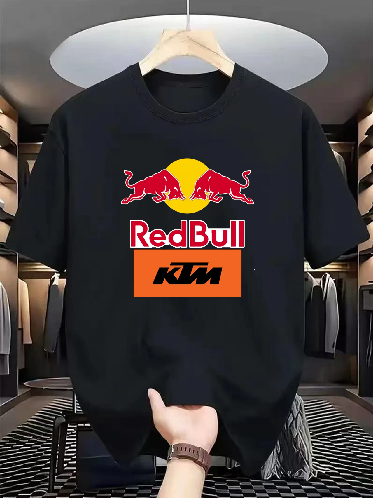 

Men's Exclusive Red Bull F1 Team Fan Club T-shirt, Summer Quick Drying Breathable Short Sleeve T-shirt For Track Day