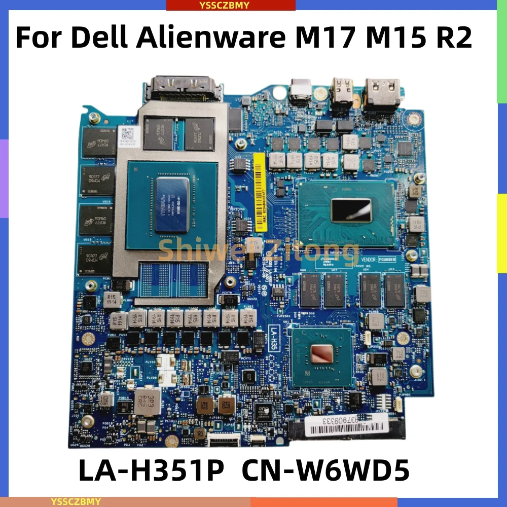 EDQ51 LA-H351P For Dell Alienware M17 R2 M15 R2 Laptop Motherboard With I5-9300H I7-9750H CPU GTX1660TI 6G GPU RAM 8GB Mainboard