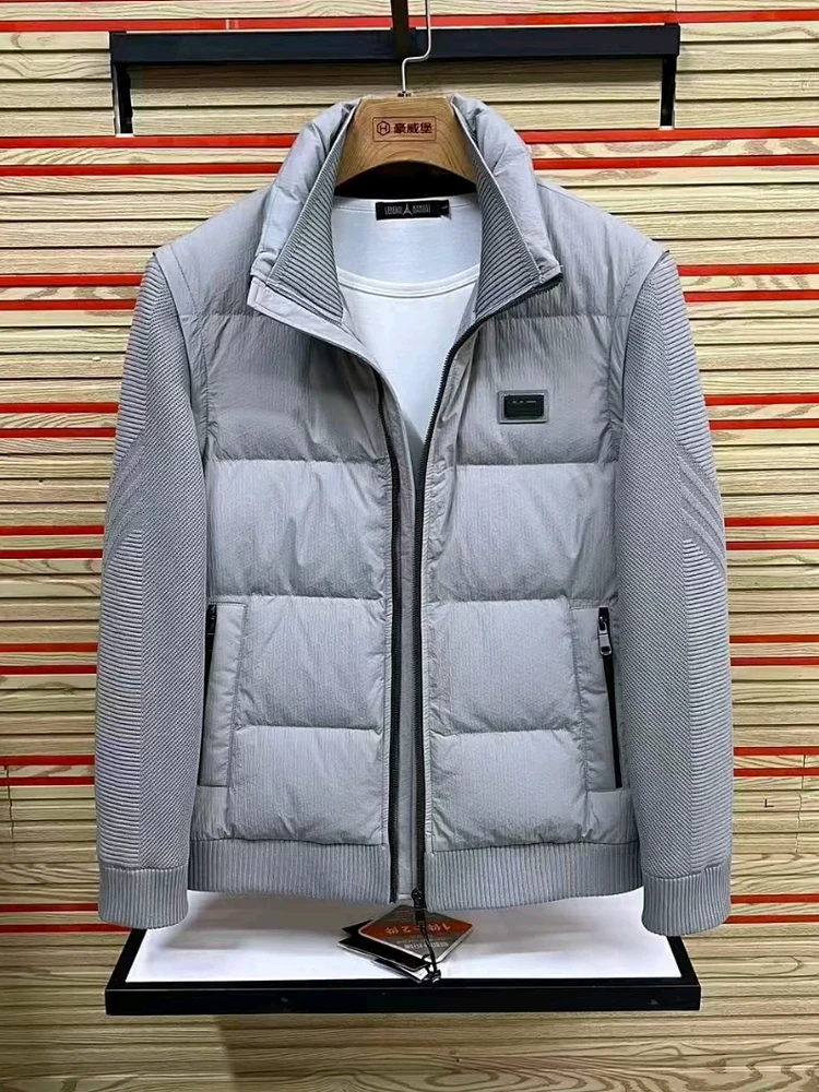 

Высококачественная мужская стеганая куртка с воротником-стойкой и съемными рукавами, осенне-зимняя новинка, модная молодежная модель.