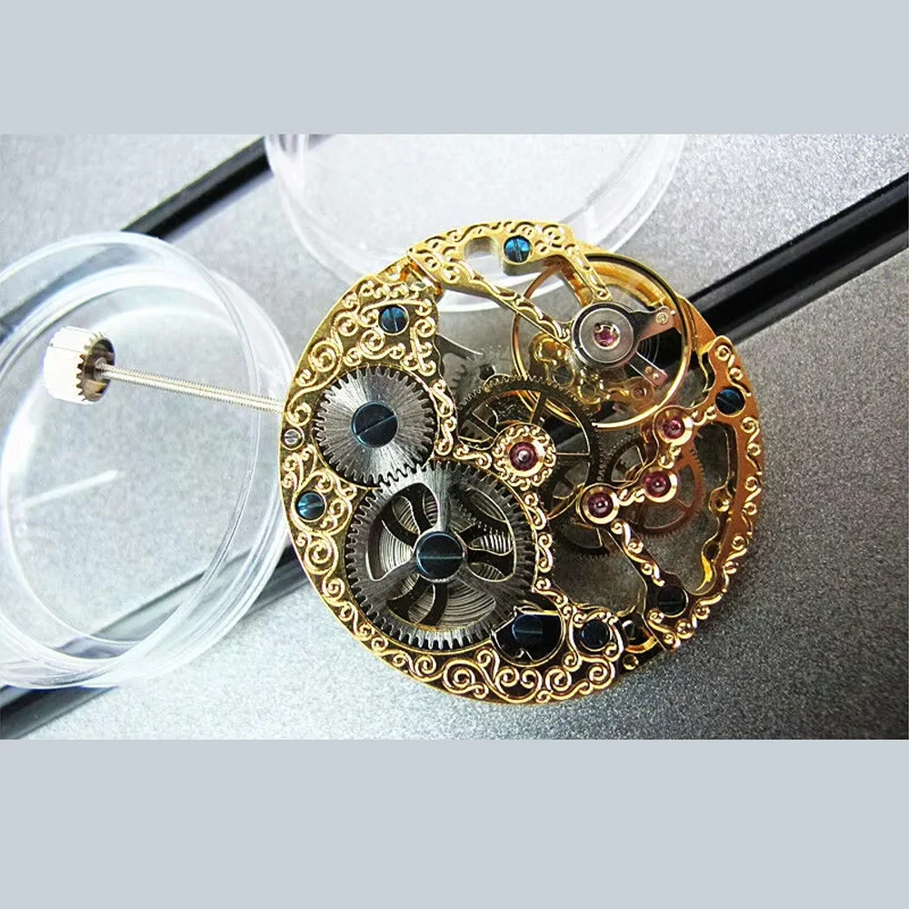 17 Jewels Rose Golden Hollow 6497 Hand Winding Movement For Parnis Wrist Watch Men Parts Tool