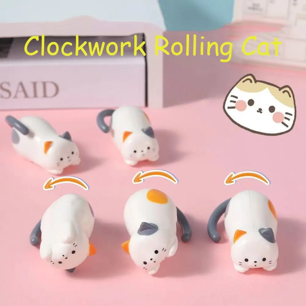 

3Pcs Innovative Clockwork Cat Miniatures Toys for Stress Relief Entertainment Clockwork Rolling Kitten Toy Ornaments Kids Gifts