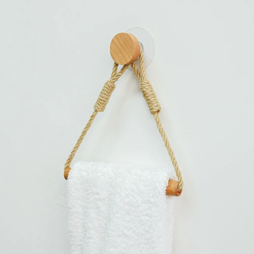 Wooden Toilet paper holder  Bathroom accessories Nail-free Paper Towel Tissue Holder Wall Mounted Triangle Toilet Towel Holder