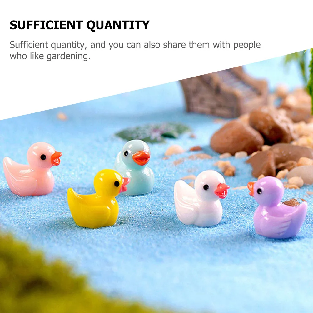 

40pcs Resin Duck Ornaments Mini Ducks Bonsai Miniature Toys Micro Landscape Decor Props for Garden Flower Pots Resin Charms