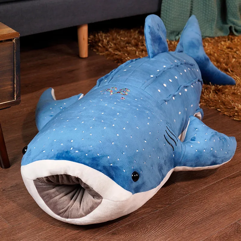 

Cartoon Blue Simulation Shark Stuffed Plush Toys Lifelike Fish Whale Baby Soft Animal Pillow Dolls Children Birthday Gifts