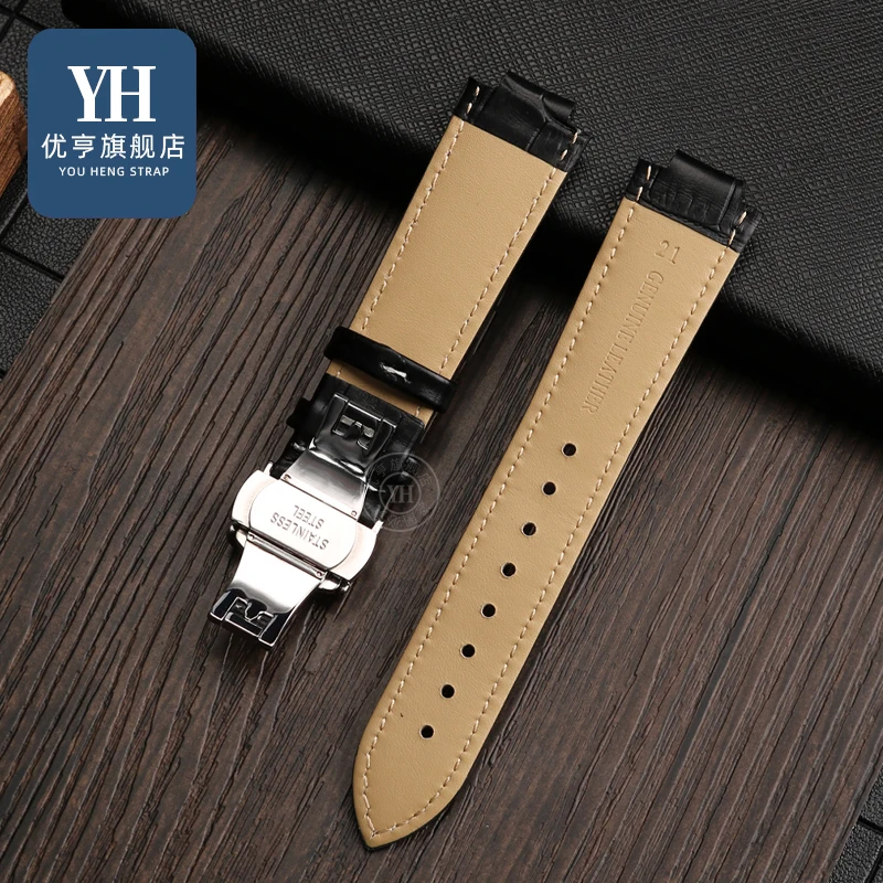 Genuine Leather Raised Mouth Watch Strap for LV Tambour Series TAMBOUR Q1121 Q114k QBB197/118 Cowhide Bracelet 18x10mm 21x12mm