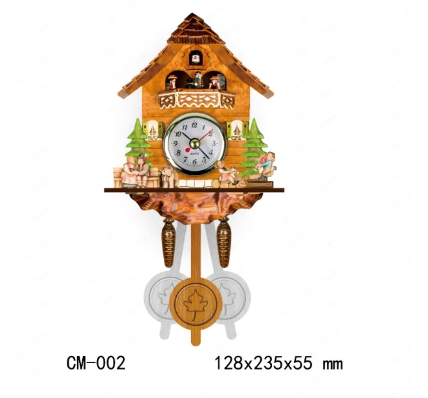 Cuckoo wall clock cooing alarm clock Nordic retro style clock, can not tell the time