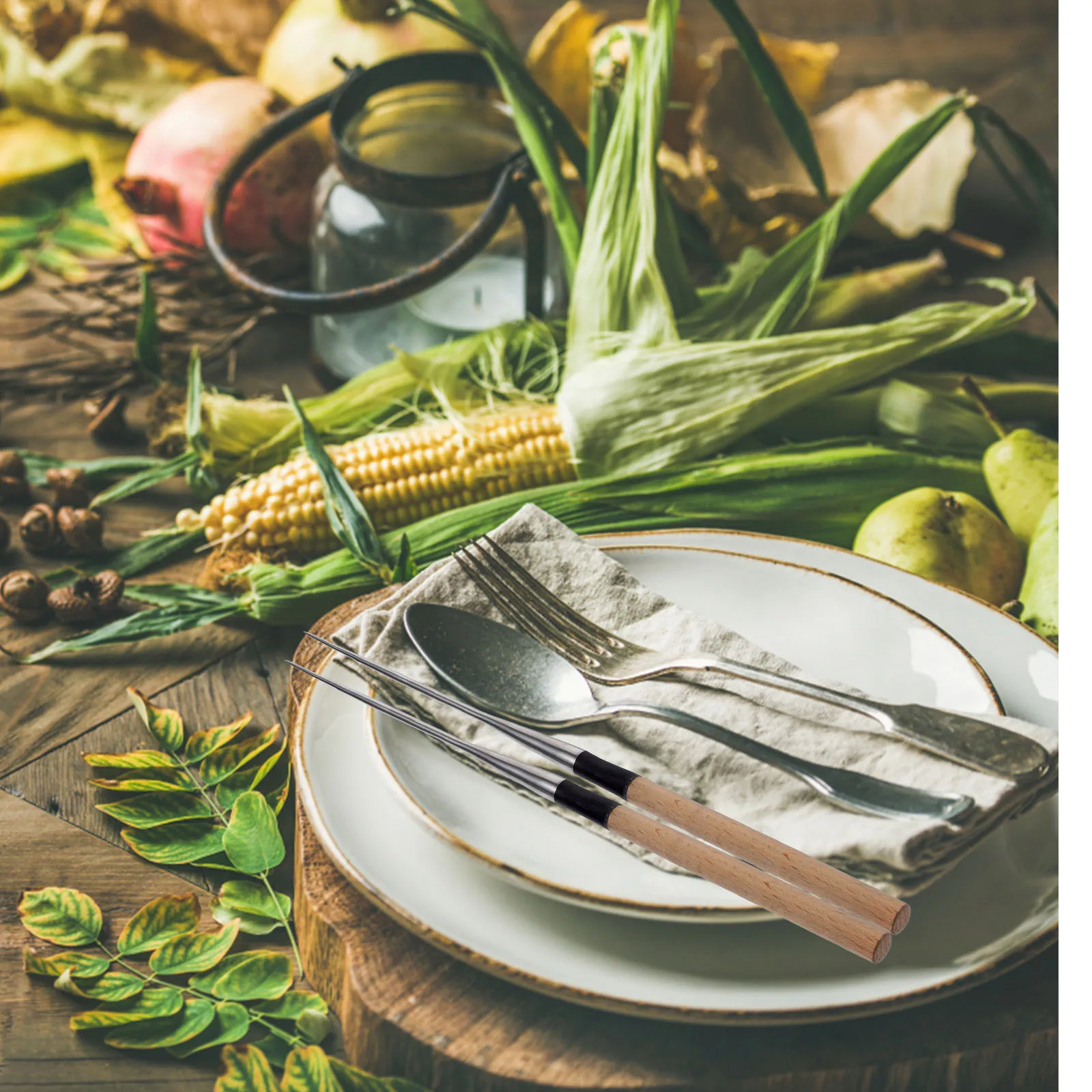 

1 Pair Stainless Steel Sashimi Chopsticks Japanese Restaurant Eco-Friendly Wooden Handle Lightweight Travel Home Practical Easy