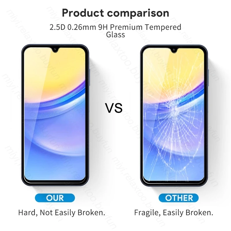 2 Piezas Vidrio Templado Protector de Pantalla para Samsung Galaxy A15 4G 5G, Samsung A 05 15 25 35 55 A16 A26 A36 A56 A16 A17 A37 A57 6