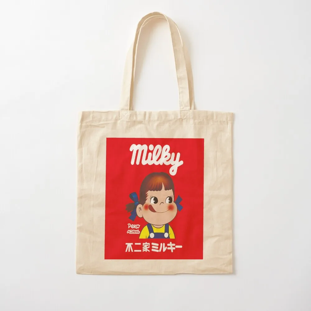 Milky Peko-chan Tote Bag cute pouch bag Shopper Lady bags custom fabric bag