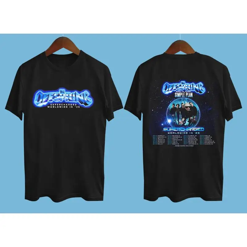 NEW THE OFFSPRING SUPERCHARGED TOUR 2025 2 Side Black All Size T Shirt BT186