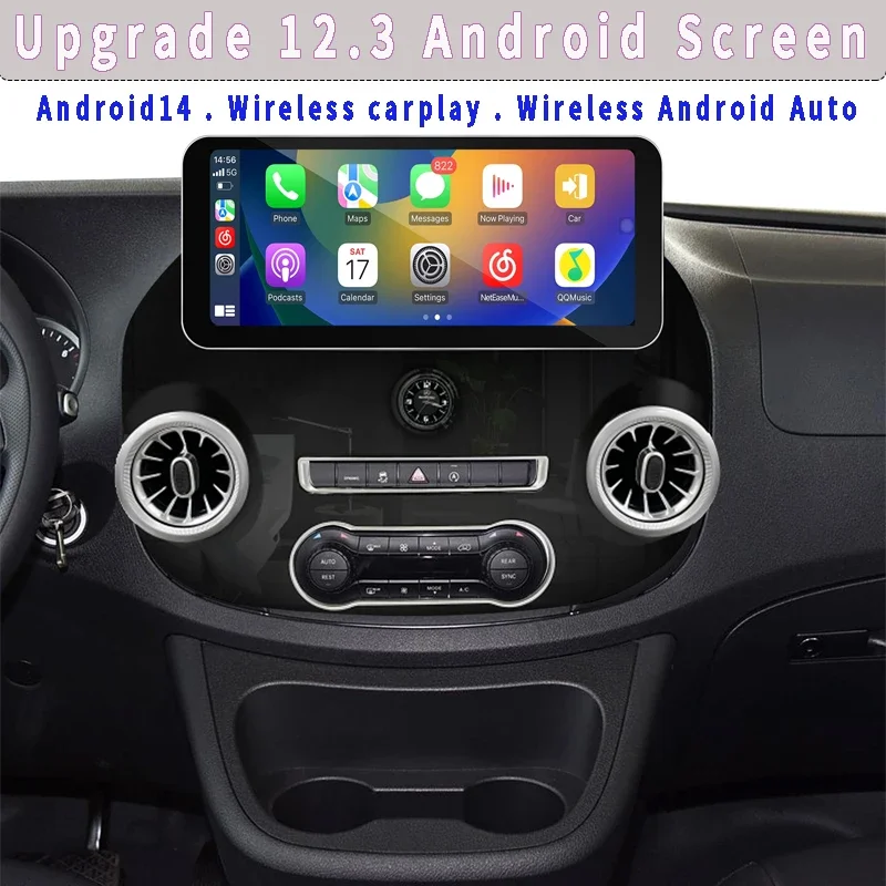 

Обновление CarPlay для Mercedes V-Class Metris Vito W447 W448: 12.3-дюймовый Android-экран, беспроводной Android Auto, Wi-Fi, функция MirrorLink для автомобиля