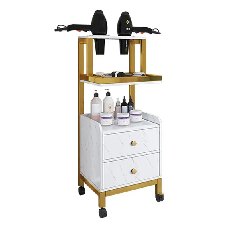 light Luxury Salons Trolleys Beauty Salon Hair Salon Tool Trolley Creative Salon Furniture Multi-layer Storage Rack with Wheels