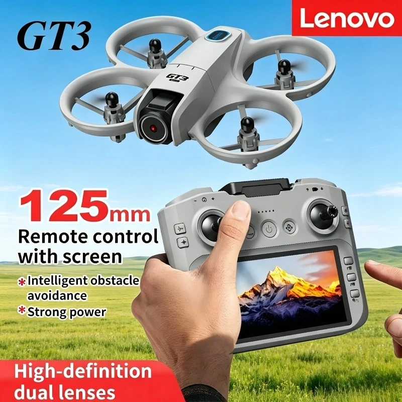 

Lenovo GT3 8K Drone 4.3" Screen Dual Cam Optical Flow Localization Obstacle Avoidance LED Light RC Quadcopter Kids Toy Gift New