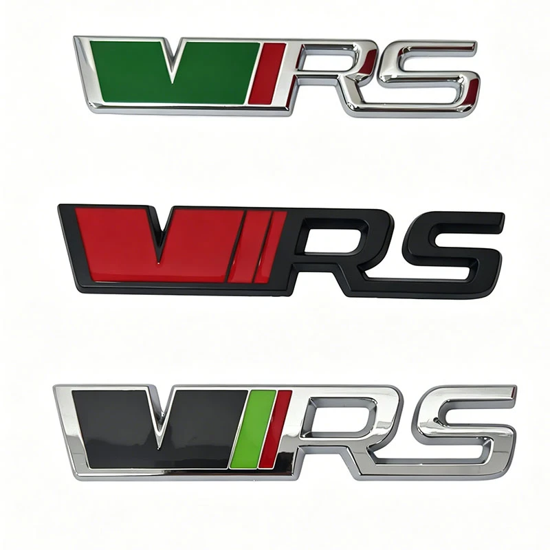 VRS Logo Car Front Grille Emblem Metal Badge Decoration for Skoda Octavia Rs Fabia Rapid Superb Kodiaq Yeti Citigo Vision Kodiak