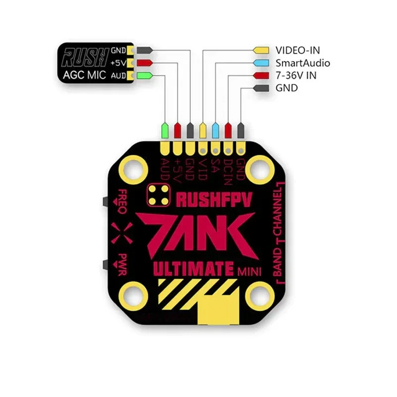 طائرة بدون طيار RUSH TANK MINI FPV - جهاز إرسال فيديو 800 ميجاوات 20 × 20 مم، طائرة سباق بدون طيار عالية الطاقة طويلة المدى