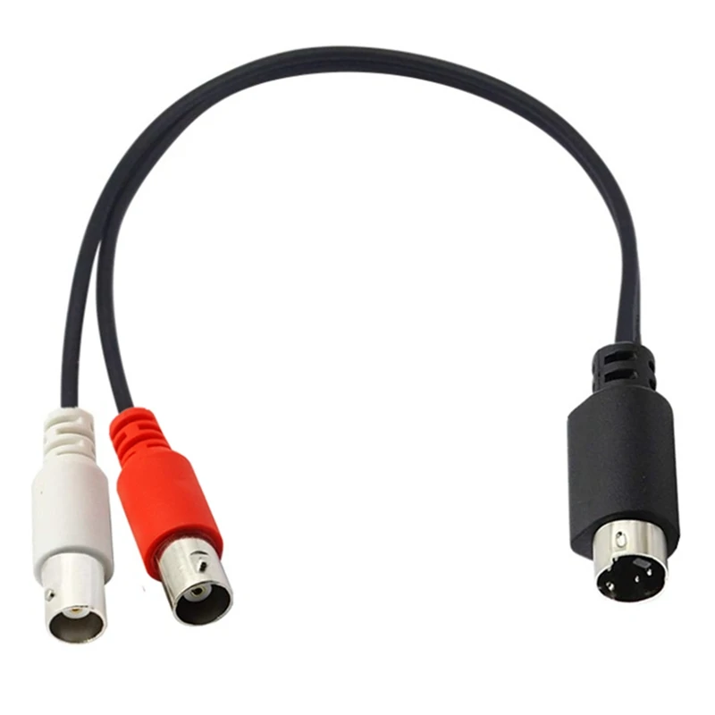 1.5m S-Video Mini DIN 4Pin Male 'Y' Cable MD 4P to 2BNC Male Female Used for Monitoring Systems, TV set-top Boxes, Capture Cards