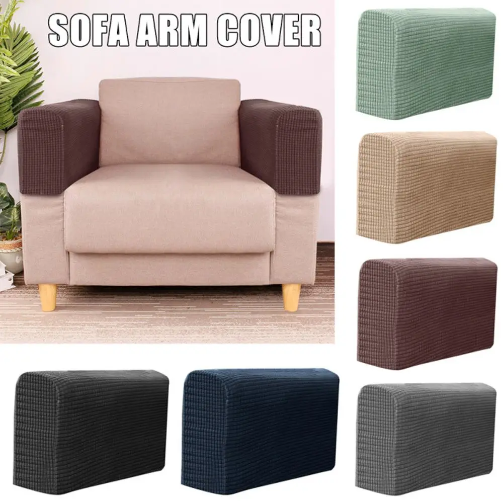 2PCS Removable Furniture Armrest Covers Stretchy Chair Sofa Couch Arm Protector Home & Living High Quality