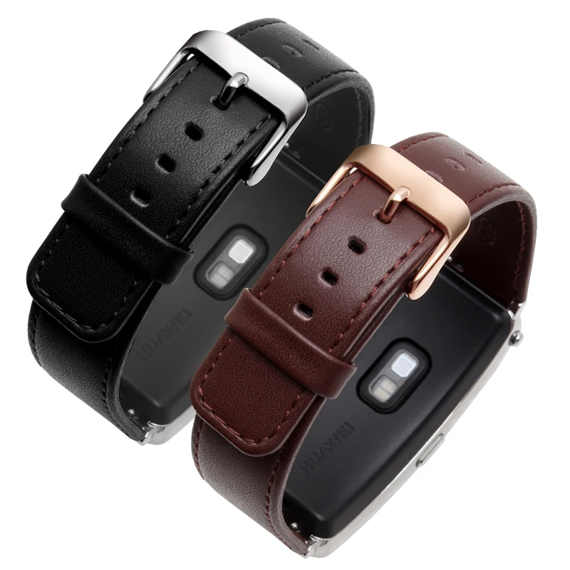 

Smart watchband top layer cowhide bracelet for Huawei B3 B6 B7 series smart 16mm leather strap grey black Brown watchband Wrist