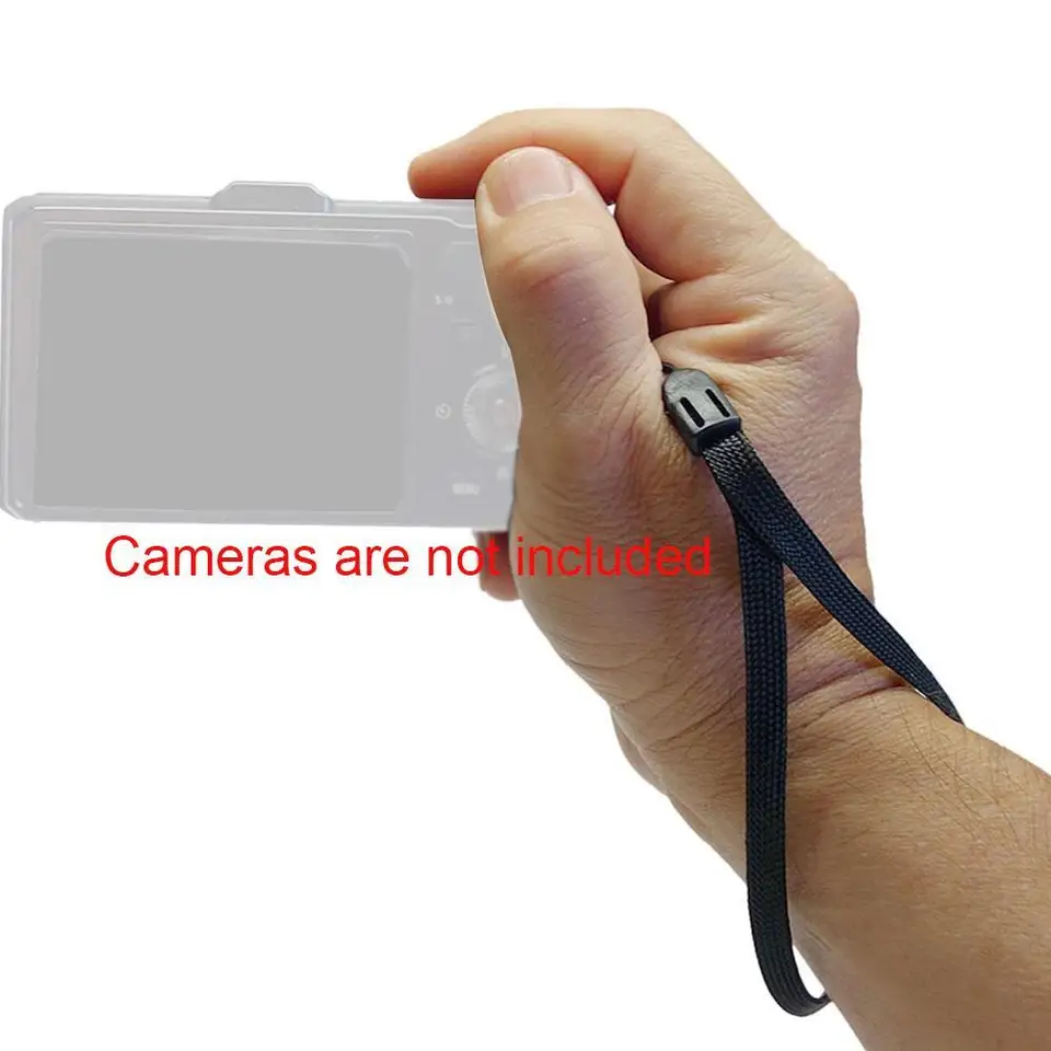 Set de 10 correas protectoras para muñeca con cuerda de pino negra, cordón para selfie stick, linterna y teléfono móvil 4