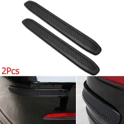 2Pcs Universal Carbon Car Rubber Bumper Front/Rear Corner Anti-rub Guard Protector Strip