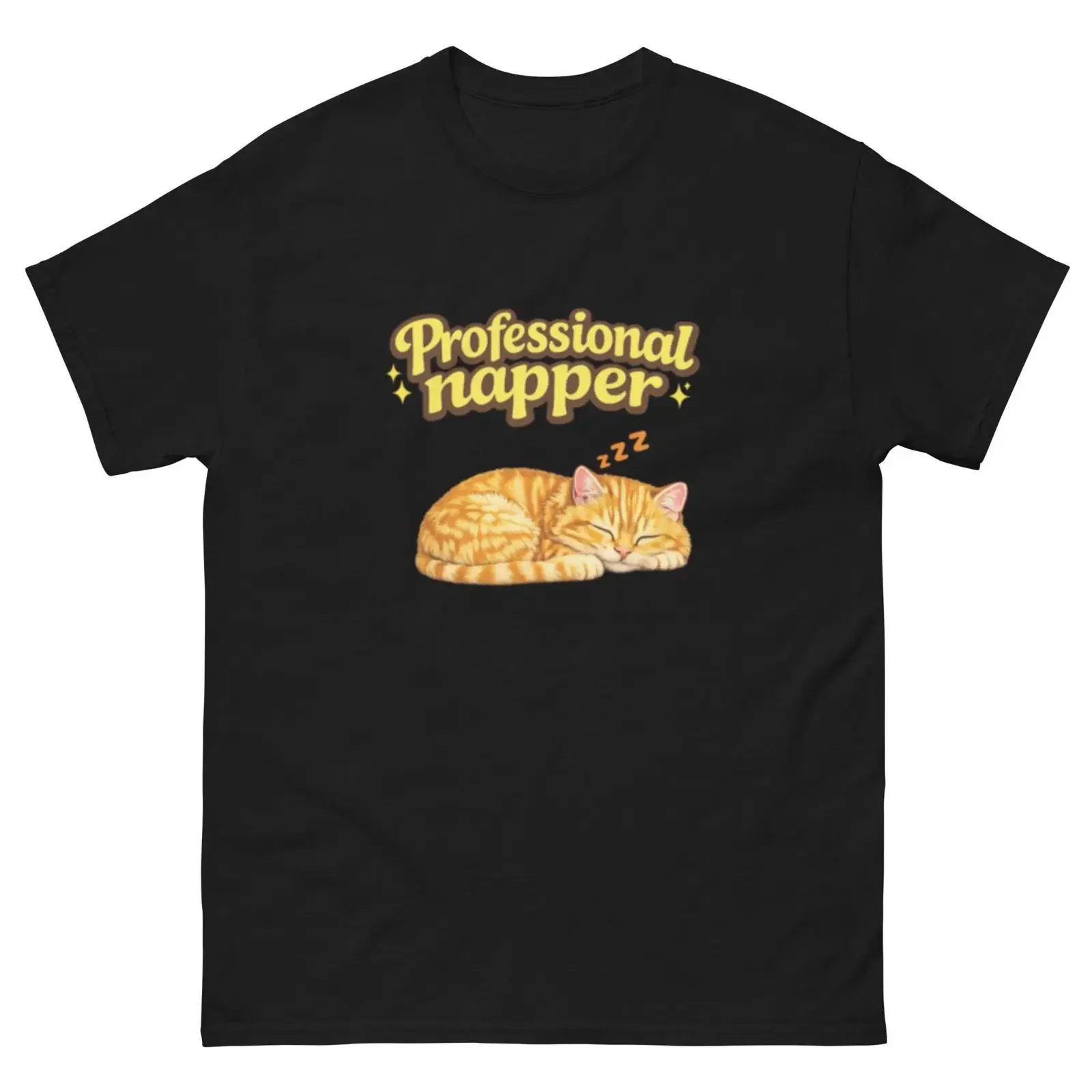 Professional Napper Cat T Shirt Funny Kitten  vintage Washed Slightly homme Comfortable Stylish Versatile graphic