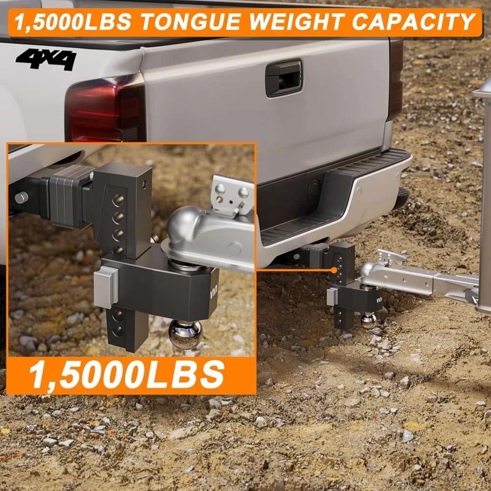 

Регулируемый сцепный сцепь, сцепка с двумя шариками (2 дюйма и 2-5/16 дюйма), подходит для 2-дюймового приемника, 8-дюймовый сцеп для прицепа с падением