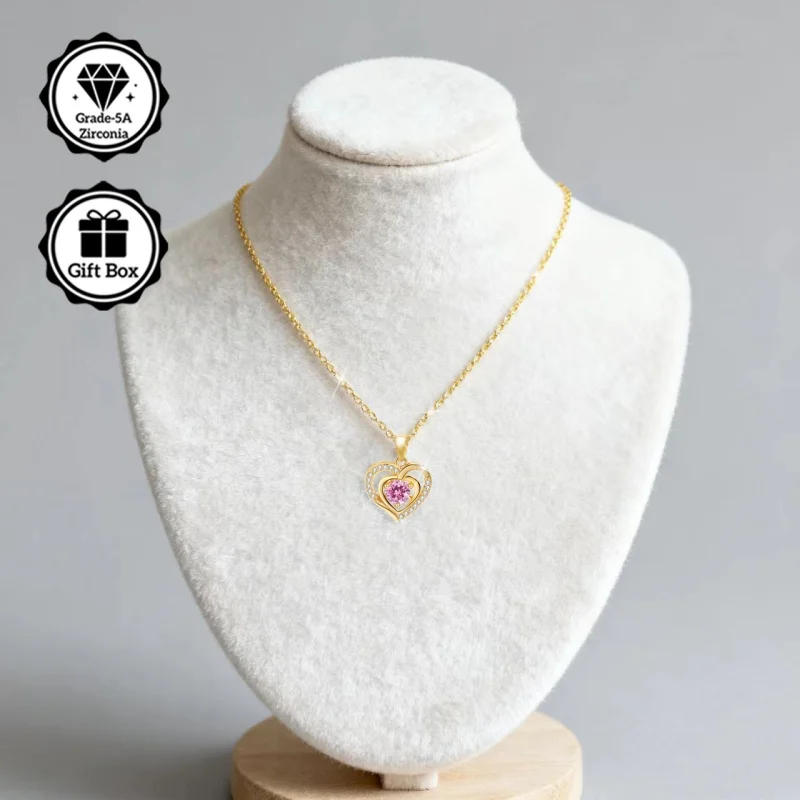 LAMVOICE Schmuck für Frauen/hypoallergene Halskette, Weihnachtsgeschenk für, 0,5 Karat Zirkonia-Halskette, hochwertiger Schmuck