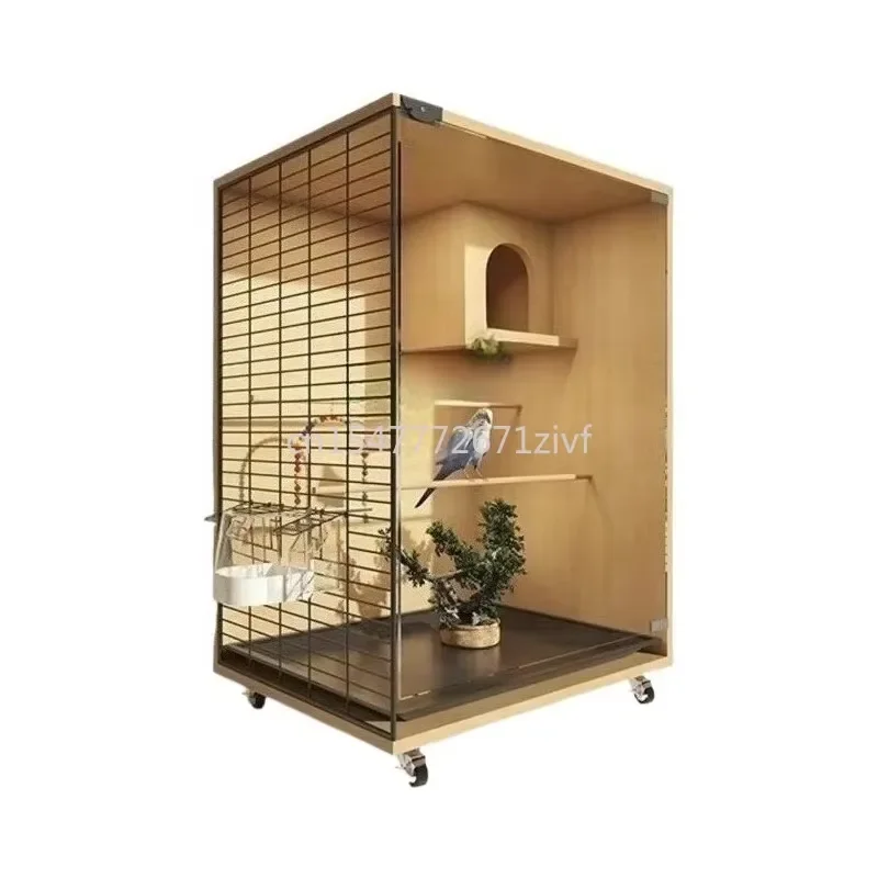 Parrot Luxury Solid Wood Breathable Bird Cage for Big Tiger Skin Xuanfeng Peony Little Sun Monk