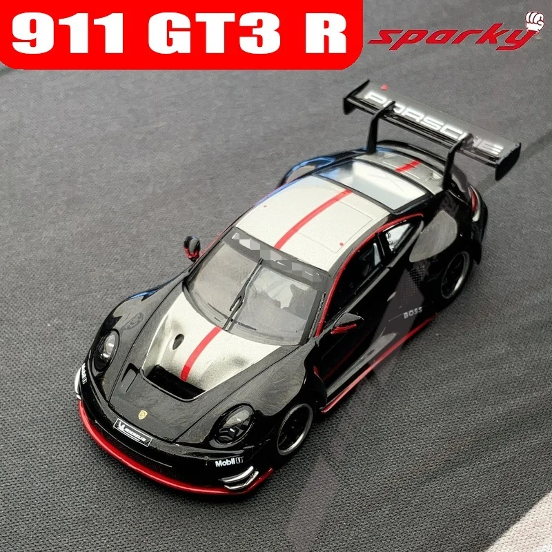 

Sparky 1/64 911 GT3 R 24-часы Spa-Francorchamps, игрушка-мотор из сплава, литая под давлением металлическая модель, коллекция рождественских подарков