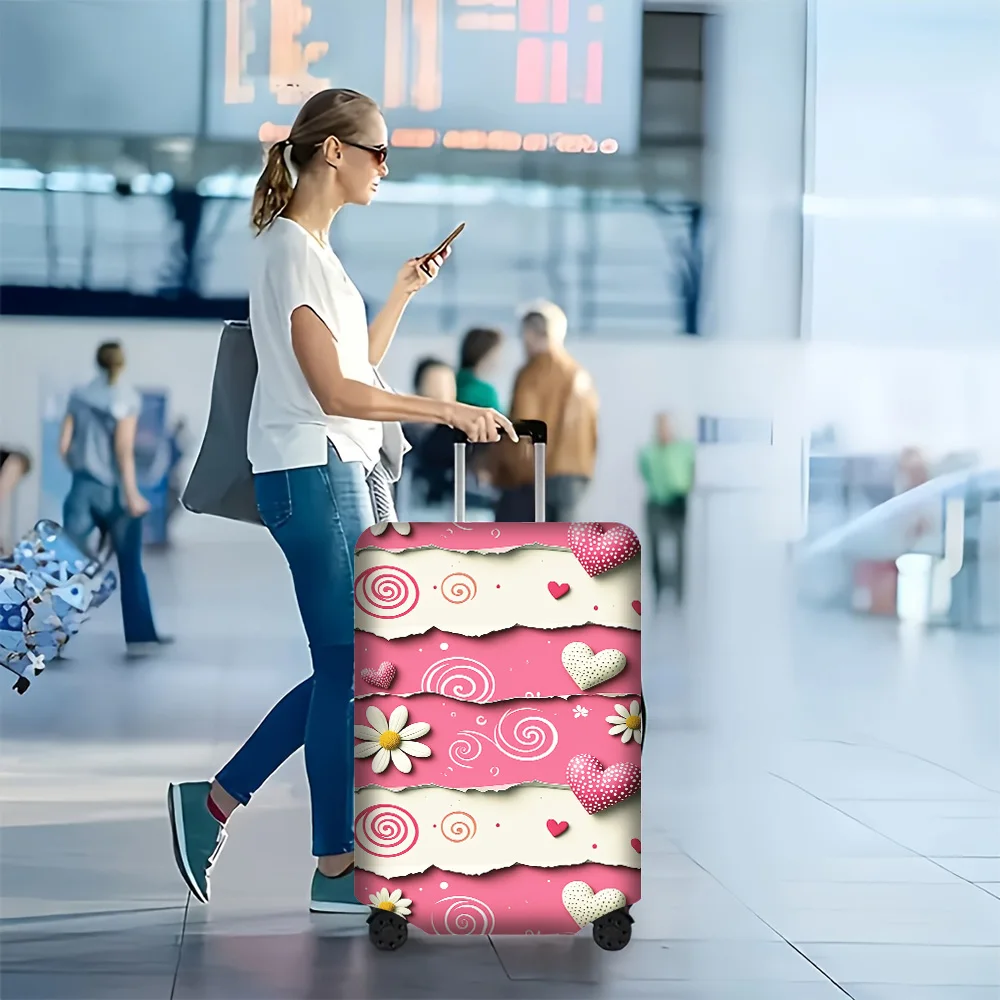 

1PC Romantic Scrapbook Style Printed Luggage Cover for luggage sizes 18-32 inches; dust and elastic travel accessories to eff