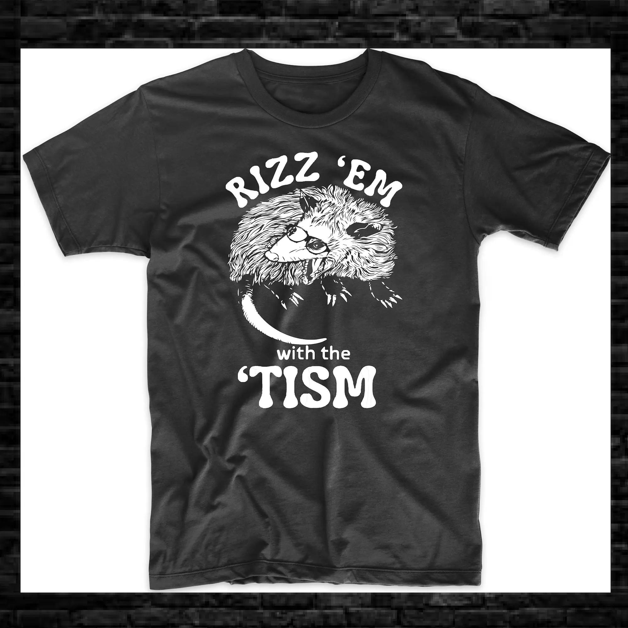 Rizz’em With The Tism Funny Opossum Tee