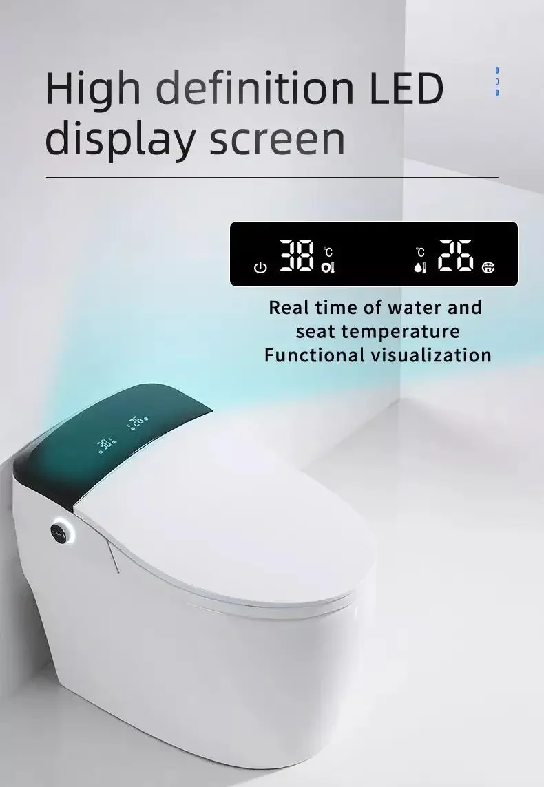 P-Trap Short Size Tankless Korean Ceramic Intelligent Auto Washing Automatic Water Spray Smart Toilet