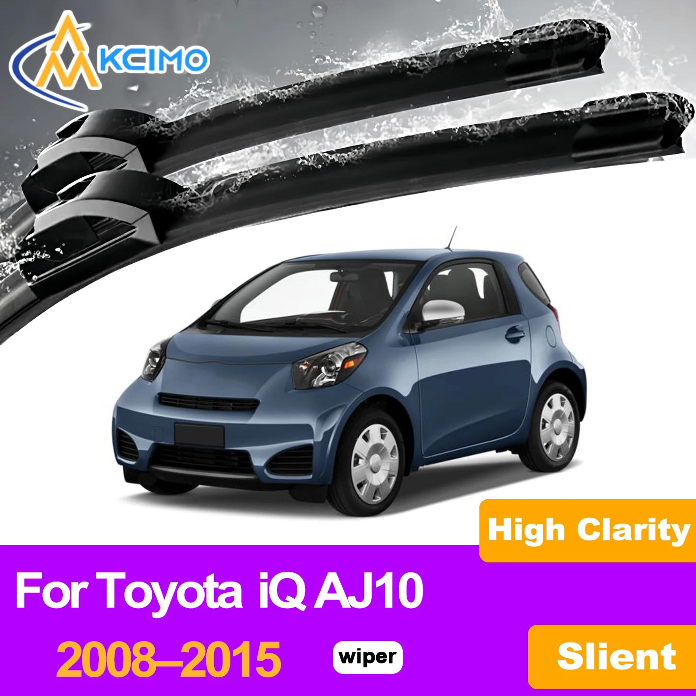 

KCIMO 2PCS Front Windshield Wiper Blades For Toyota iQ AJ10 2008–2015, High Quality Direct Fit Auto Window Wiper Set