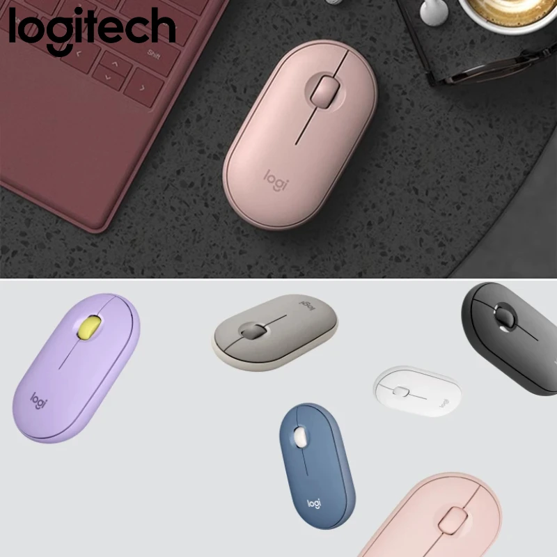 Logitech M350 2.4G/BT Mouse Nirkabel Senyap Mode Ganda Ultraringan Ergonomis Ramping untuk PC Mac Kantor Artefak Kantor Perjalanan
