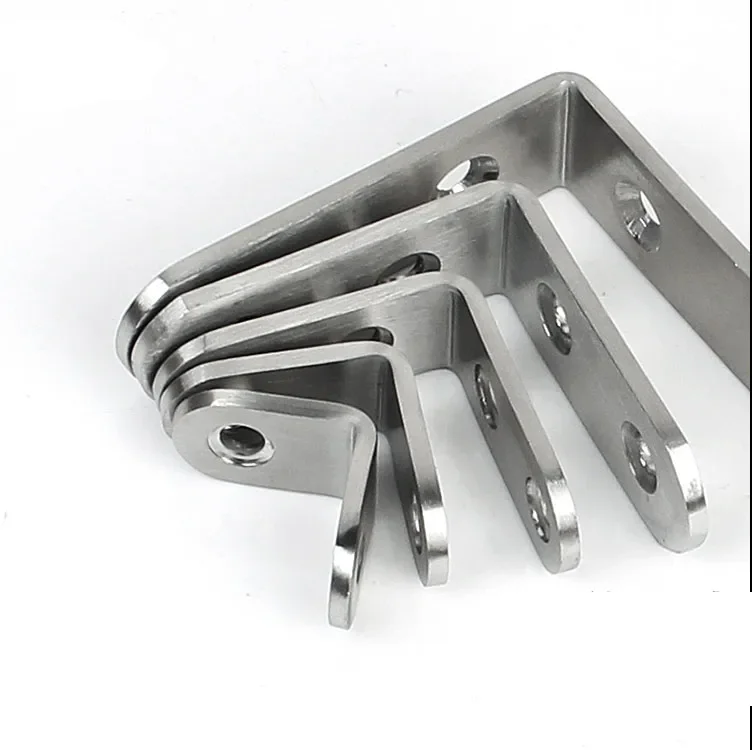 Stainless Steel 90 Degree Angle Bracket Corner Brackets Joint Bracket Fastener Furniture Door Cabinet Screens Wall with Screws