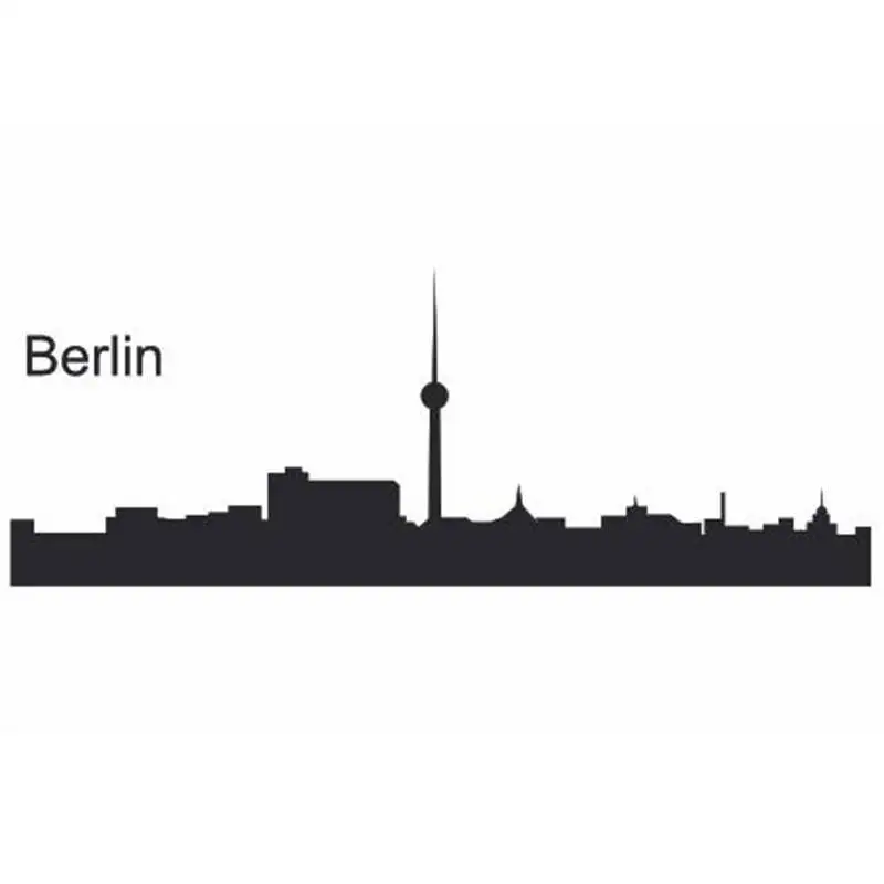 BERLIN Skyline Decal Wall Sticker Vinyl Stickers Decor Mural Art Living Room Home Decoration Landmark Skyline Wall Decal