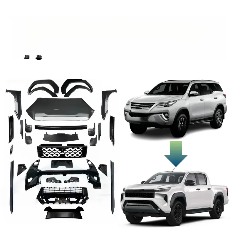 High Quality Travo Style Facelift Front Body Kit Exterior Upgrade Accessories Fit For Fortuner 2015-2016 Update To 2026 Hilux Tr