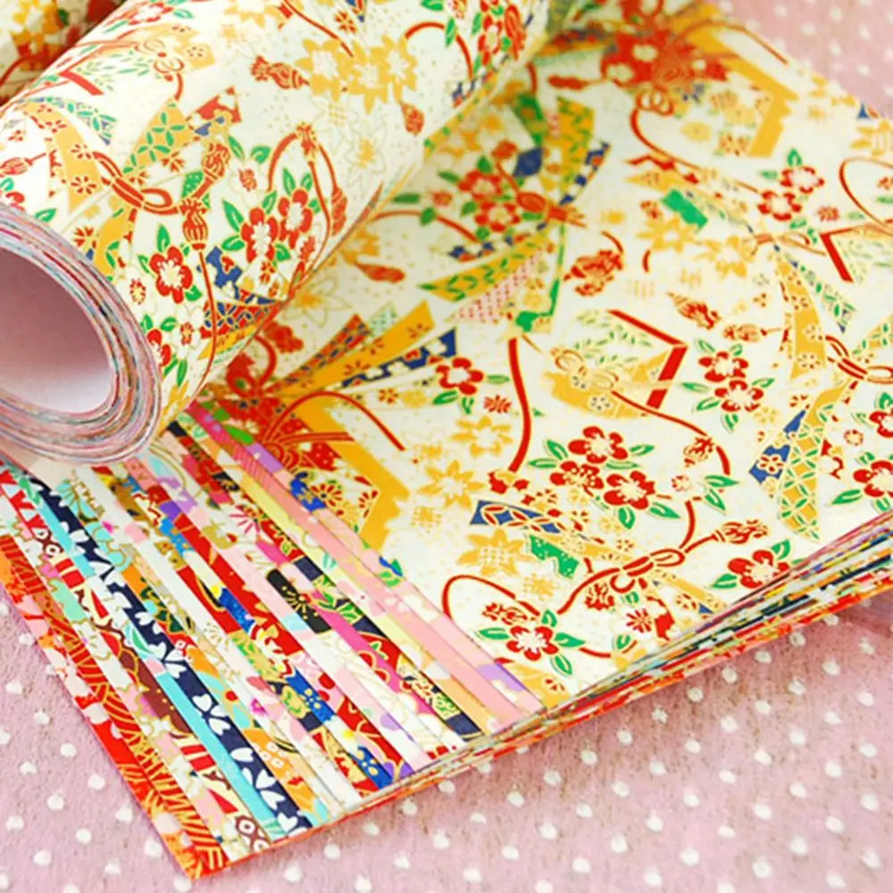 

Gold Lines 20pcs/pack Flower Folding DIY Decorative Kids Origami Scrapbook Decor Craft Paper Handmade