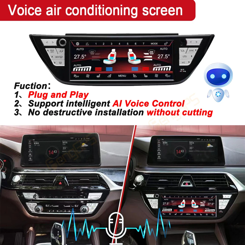 LCD Air Conditioner Board AC Panel For BMW 5/6 Series GT X3/X3M X4/X4M M5 2017-2022 Climate Control Intelligent Voice Control