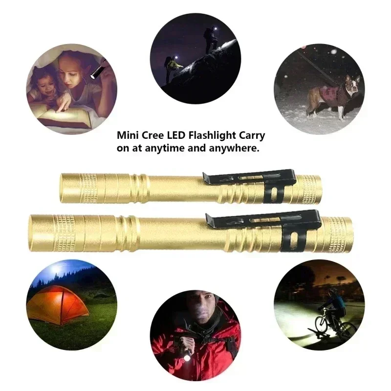 Small Mini LED Flashlight Handheld Pen Light Flashlight Tactical Pocket Torch PenLight with Clip Led Pen Flashlight